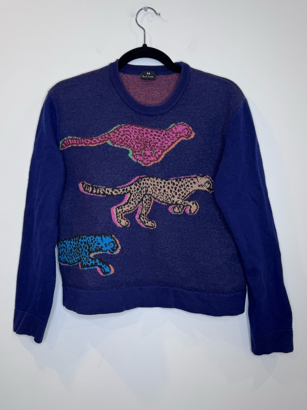 Paul Smith Rio Brazil wool cotton blend cheetah designer sweater crewneck